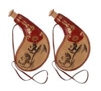 WATIIFUFU 2pcs Leather Bota Bag Water Purifier for Camping Hiking Water Bottle Travel Portable Holder Outdoor Decorative Accessory