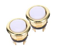 WATIIFUFU 2pcs Lighted Round Metal Doorbell Push Button Switch Weather Resistant Wired Doorbell Button for Home Office and Garage