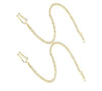 WATIIFUFU 2pcs Mechanical Pocket Watch Chains for Men and Women, Adjustable Length Alloy Chains with Clips, Vintage Style for Suit and Waistcoat, Versatile Use Accessory