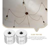 WATIIFUFU 2pcs Metal Electric Wire Swag Hooks Ceiling Hanging Light Cord Holders Strain Relief for Pendant and Ceiling Lights Vintage Chrome Finish