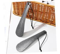 WATIIFUFU 2pcs Metal Shoe Horn Handled Shoe Lifter Tool for Adults Premium Metal Comfortable Heel Fit for Seniors and Household Use