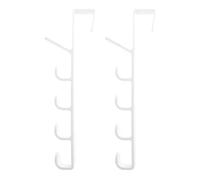 WATIIFUFU 2pcs Nail-Free Over The Door Coat Hooks for Clothes and Handbags, White Abs Plastic, Space Saving Design for Small Spaces and Back of The Door Organizing