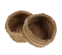 WATIIFUFU 2Pcs Natural Straw Chicken Nest Small Animals Sleeping House Cozy Woven Bed for Egg Laying and Breeding Portable and Easy to Clean Chicken Bedding Nesting Box