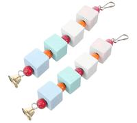 WATIIFUFU 2pcs Parrot Chewing Hanging Beak Grinding Stone for Birds Cage, Natural Mineral Bite Plaything for African Grey Macaw Cockatiel and Budgies Random Color