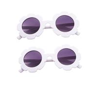 WATIIFUFU 2pcs Party Sunglasses Sunflower Design Lightweight Resin Frame White with Purple Lens Charming Outdoor Eyewear for Boys Dress Up Accessories