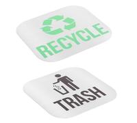 WATIIFUFU 2pcs Recycle Magnets for Trash Can with Stainless Steel and Magnet Material, Universal Symbol Recognition and Reusable Food Waste Labels for Public Places and Outdoor Metal Bins