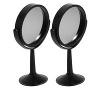 WATIIFUFU 2pcs Rotatable Concave and Convex Mirrors Optical Lens Kit with Stand, Black Pp Material, Space-saving Design for Physics Teaching and Optical Experiments in Science Labs
