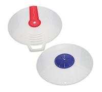 WATIIFUFU 2pcs Silicone Mixing Bowl Lids with Splatter Guard for Hand Mixer Anti-Splash Cover for Whipping Cream Kneading Dough and Baking Kitchen Cooking Tool in Red and Blue