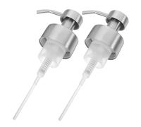 WATIIFUFU 2PCS Stainless Steel Pump Heads for Soap Dispenser Bottles Anti-rust Foaming Soap and Shampoo Lotion Replacement Pumps Mason Jar Compatible Easy to Install for Bathroom and Kitchen