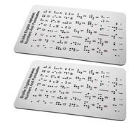 WATIIFUFU 2Pcs Tactile Braille Alphabet Boards with Raised Dots, Numbers and Punctuation, 4.7×7.25 Inch Braille Learning Tools for Blind Beginners, Special Education Teaching Aids for