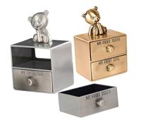 WATIIFUFU 2pcs Tooth Collection Box Metal Trinket Box for Lost Teeth Unique Shape for Boys and Girls Growth Memories