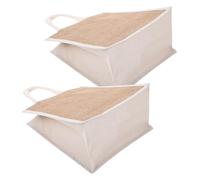 WATIIFUFU 2pcs Tote Bag Grocery Shopping Burlap Large Tote Bags Favor The Events Messenger Reusable Bags Party Beach Tote Bag Market Tote Festival Bag Bags with Handles Linen