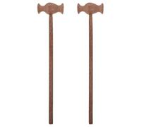 WATIIFUFU 2PCS Wood Therapy Massage Hammer Handheld Manual Percussion Massager Stick for Full Body Muscle Relaxation Portable Back and Foot Massager Natural Grain Wooden Health Tool