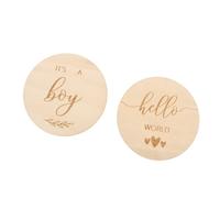 WATIIFUFU 2pcs Wooden Cards Commemorative Growth Photo Props for Newborn and Safe Growth Tracking for Monthly and Celebrations