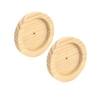 WATIIFUFU 2Pcs Wooden Hamster Feeding Bowls Round Shape Food Plates Smooth Surface Multi-function Food Holder for Pets Practical Compact