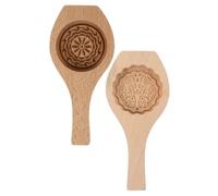 WATIIFUFU 2Pcs Wooden Moon Cake Molds for Baking Creative Household Kitchen Gadgets Reusable Wooden Baking Tools for Cakes Bread Jelly Easy to Clean and Store