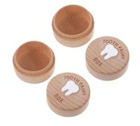WATIIFUFU 2pcs Wooden Tooth Keepsake Box Cute Carved Lost Milk Teeth Storage Souvenir Box for Boys and Girls Boy Girl Bedroom Decor