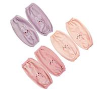 WATIIFUFU 3 Pairs Rabbit Pattern Cleaning Oversleeve Protectors for Women Elastic Arm Covers Anti-dirty Sleeves for Office Housework Students Velour Fabric Random Color