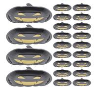 WATIIFUFU 30pcs Pumpkin Shaped Halloween Paper Plates Festive Candy Trays for Halloween Parties and Fall Celebrations Decorative Snack Dishes with Pumpkin Face Design