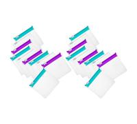 WATIIFUFU 36pcs Reusable Translucent EVA Pill Pouch Bags with Sliding Lock Self-Sealing Travel Medicine Organizer for Pills Jewelry Storage Space-Saving Compact Plastic Bags in Green Purple