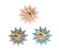 WATIIFUFU 3Pcs Alloy Bee and Daisy Brooch Pin Set with Enamel Coating, Multi-Color Floral Insect Pins for Women’S Clothing Accessories, Versatile Jewelry for Daily Wear and Random Color