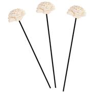 WATIIFUFU 3pcs Black Fiber Rattan Scent Sticks Aromatherapy Reed Diffuser Sticks with Dried Flower Home Fragrance Decor for Living Room and Office