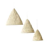 WATIIFUFU 3pcs Bohemian Woven Lamp Shades Handmade Hemp Rope Light Covers for Bedside and Living Soft Illumination Rustic Crochet Decor