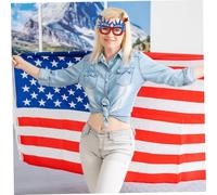 WATIIFUFU 3Pcs Fourth of July Patriotic Glasses Lightweight Independence Day Sunglasses Red White Blue for Adults Reusable Photo Booth Props and Party Decorations