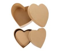 WATIIFUFU 3pcs Heart Shaped Paper Boxes for Packaging and Storage, Cardboard Material with DIY Craft Surface, Resistant to Breaking and Deformation, for Valentine's Day Party Favors