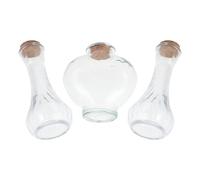 WATIIFUFU 3pcs Heart Shaped Wedding Sand Ceremony Jars with Cork Lid, Glass and Wood Material, Elegant Romantic Keepsake for Wedding Ceremony and Honeymoon Memory Storage