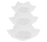 WATIIFUFU 3pcs Lotus Flower Silicone Soap Dish Set with Drainage Holes and Non-slip Design, Creative Minimalist Bathroom Soap Holder Tray for Countertops and Shower Use