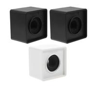 WATIIFUFU 3pcs Microphone Logo Sleeve Square Cube Shaped Black White for Interview Host Portable Studio Equipment Supplies Microphone Flag Cube