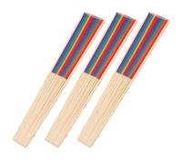 WATIIFUFU 3pcs Portable Rainbow Foldable Fans, Colorful Plastic Handheld Fans, Foldable and Not Easy to Break, for Summer Hot Days and Performance Decorations Random Color