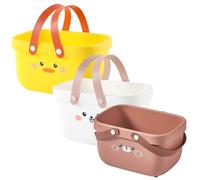 WATIIFUFU 3pcs Portable Shower Caddy Set with Handles, Large Capacity Pp Storage Baskets, Tear Resistant Bathroom Organizer for Pantry and Closet, Chic and Beautiful Look