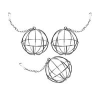 WATIIFUFU 3pcs Stainless Steel Hay Feeding Ball for Small Animals Chinchillas Rabbit Electroplated Metal Hay Feeder with Entertainment Value Encouraging Natural Foraging Behavior, Suitable