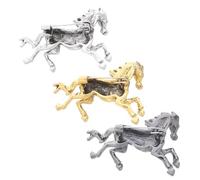 WATIIFUFU 3pcs Vintage Metal Horse Lapel Pins for Men Women Zodiac Animal Brooch with Galloping Horse Design Symbolic Success Accessories for Spring Festival and Year Party