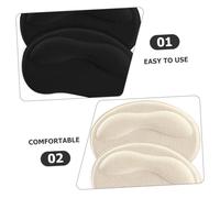 WATIIFUFU 4 Pairs Heel Grips Shoe Pads for Loose Shoes Self-Adhesive Breathable Heel Cushions with Anti-Friction Protection Comfortable to Prevent Blisters and Fit Black
