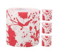WATIIFUFU 4 Rolls Halloween Party Toilet Paper: Bloody Handprint Printed Roll for Spooky Bathroom Decor - Soft Absorbent Tissue Supply