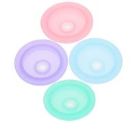 WATIIFUFU 4Pcs 16/20Oz Wide Mouth Mason Jar Lids with Straw Hole, Leakproof Sealing Glass Cup Caps for Storage and Drinking, Reusable Covers in Pink, Blue, Green, and Purple