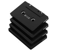 WATIIFUFU 4pcs Blank Cassette Tape Wall Decor Vintage-inspired Black DIY Retro Ornaments for Creative Display and Party Decoration