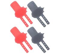WATIIFUFU 4pcs Cat Corner Scratcher Self Groomer with Strap and Buckle System, Abs Material Cat Shaped Kitten Grooming Tool for Indoor and Balcony Use on Table Corners and Walls