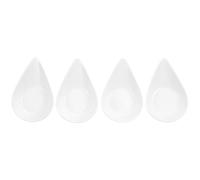 WATIIFUFU 4pcs Ceramic Spoon Rests and Sauce Serving Trays Set for Hot Pot Shop and Buffet Use, Easy to Store White Appetizer Plates and Side Dish Plates for Dipping Sauces