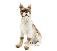 WATIIFUFU 4pcs Cotton Dog Socks with Anti-slip Design and Easy to Carry Feature, Comfortable Paw Protectors for Dogs Suitable for Indoor and Outdoor Use, Soft Pet Footwear in Coffee Colour