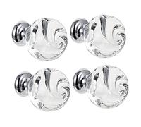WATIIFUFU 4pcs Crystal Rose Glass Handles Furniture Door Supplies Cupboard Door Knobs Wardrobe Pull Handles Random Color
