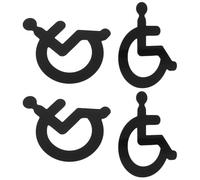 WATIIFUFU 4pcs Disabled Wheelchair Sign Restroom Guiding Sign Assorted Color Acrylic Convenient to Use Simple to Operate for Guests to Get to The Toilet