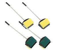 WATIIFUFU 4pcs Double Sided Long Handle Cleaning Scrubber Aquarium Brush with Sponge and Plastic for Easy Storage and Removing Stubborn Stains, for Daily Maintenance of Glass Aquariums