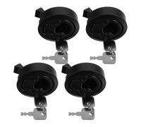 WATIIFUFU 4pcs Flush Pull Slam Latches for Boat Hatch and Cabinet Doors, Round Black Rubber Handles with Corrosive Resistant and Strong Sturdy Structure, Flush Design for Rv and Marine