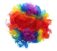 WATIIFUFU 4pcs Funny Clown Disco Wig Crazy Afro Curly Wig Party Halloween Costume Dress for Halloween Carnival Fancy Dress Props