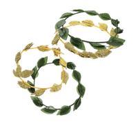 WATIIFUFU 4pcs Gold and Green Leaf Headbands Hair Crown Set for Wedding, Renaissance Festival, and Cosplay Party Accessories