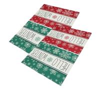 WATIIFUFU 4pcs Linen Christmas Snowflake Placemats Insulated Pot and Dish Mats for Winter Holiday Tabletop Vintage Style Seasonal Decoration for Xmas Dinner Table